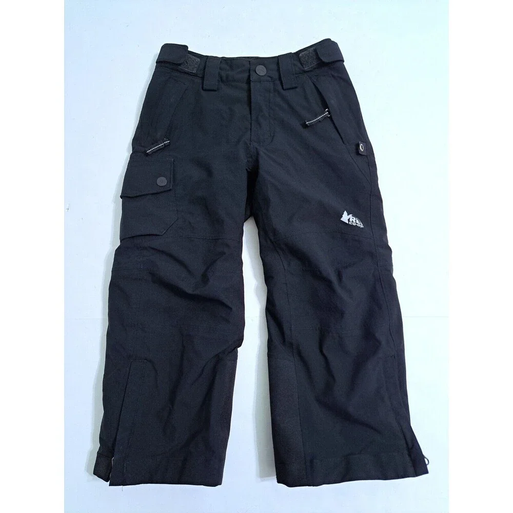 REI Co-Op Kids XXS 4-5 Ski Snow Pants Waterproof Fleece Lined Black Winter - Picture 1 of 10
